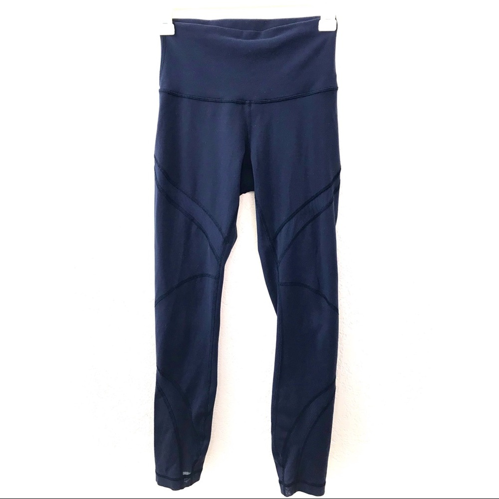 Lululemon High-Waisted Navy Blue Mush Leggings